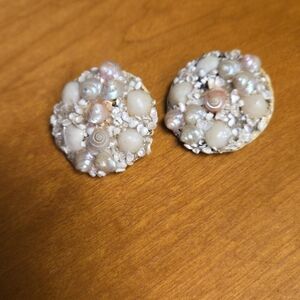 Vintage Elegant Pearl Cluster Earrings